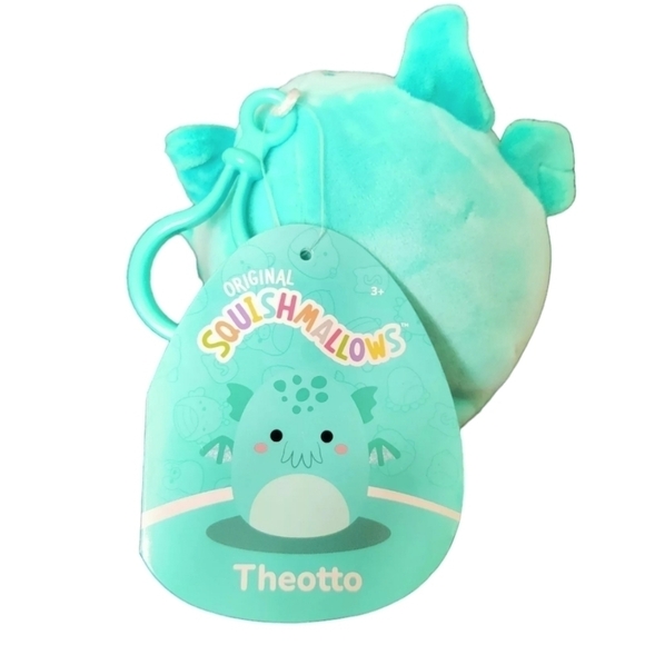 NWT Squishmallows Theotto the Teal Cthuulhu 3" Clip On plush - Picture 6 of 12